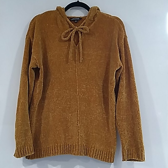 Charlie B Sweaters - Plush Luxurious Feel Pullover Hoodie Sweater in Coppery Gold, By Charlie B